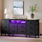 TV Stand for 65, 70, 75 Inch TV, 10 Drawer Long Dresser , 63 Inch Entertainment Center TV Stand Dresser Storage Drawers