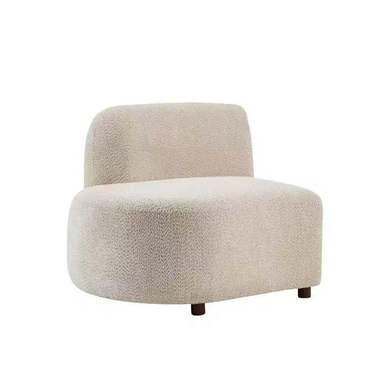 Divano curvo a 3 posti Christopher Knight Home Varo 100.75 moderno in tessuto Boucle e legno imbottito
