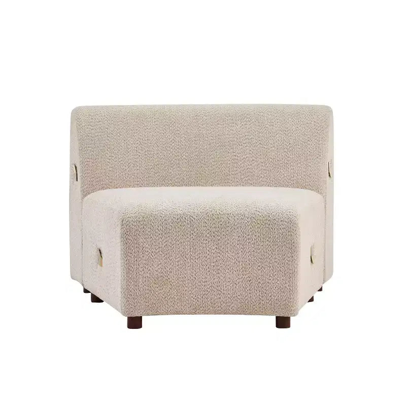 Divano curvo a 3 posti Christopher Knight Home Varo 100.75 moderno in tessuto Boucle e legno imbottito