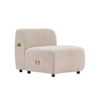 Divano curvo a 3 posti Christopher Knight Home Varo 100.75 moderno in tessuto Boucle e legno imbottito