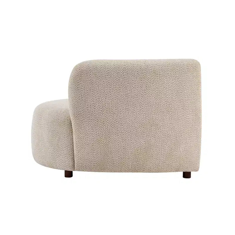 Divano curvo a 3 posti Christopher Knight Home Varo 100.75 moderno in tessuto Boucle e legno imbottito