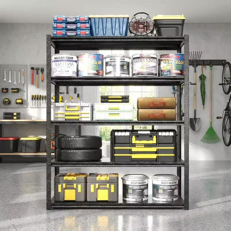 VIYET 72H Scaffali in metallo per carichi pesanti a 5 ripiani - 2000 libbre totali, 47.2L23.6P extra-spaziosi regolabili, per garage/cucina/palestra/magazzino