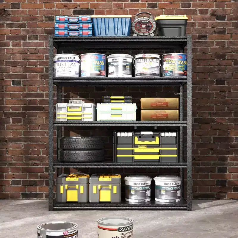 VIYET 72H Scaffali in metallo per carichi pesanti a 5 ripiani - 2000 libbre totali, 47.2L23.6P extra-spaziosi regolabili, per garage/cucina/palestra/magazzino