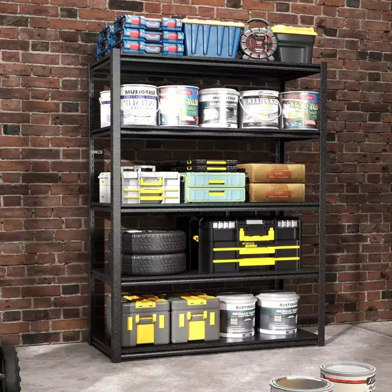 VIYET 72H Scaffali in metallo per carichi pesanti a 5 ripiani - 2000 libbre totali, 47.2L23.6P extra-spaziosi regolabili, per garage/cucina/palestra/magazzino