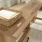 GDFStudio Merlene Scrivania a L da ufficio in legno in stile rustico con cassetti