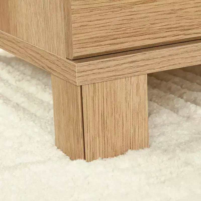 GDFStudio Merlene Scrivania a L da ufficio in legno in stile rustico con cassetti