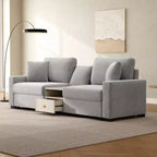 Divano componibile moderno a 2 posti Christopher Knight Home Bina 95.7'' in ciniglia, con consolle, bracciolo contenitore e cuscini