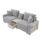 Divano componibile moderno a 2 posti Christopher Knight Home Bina 95.7'' in ciniglia, con consolle, bracciolo contenitore e cuscini