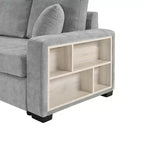 Divano componibile moderno a 2 posti Christopher Knight Home Bina 95.7'' in ciniglia, con consolle, bracciolo contenitore e cuscini
