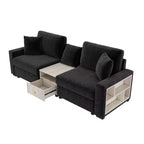 Divano componibile moderno a 2 posti Christopher Knight Home Bina 95.7'' in ciniglia, con consolle, bracciolo contenitore e cuscini