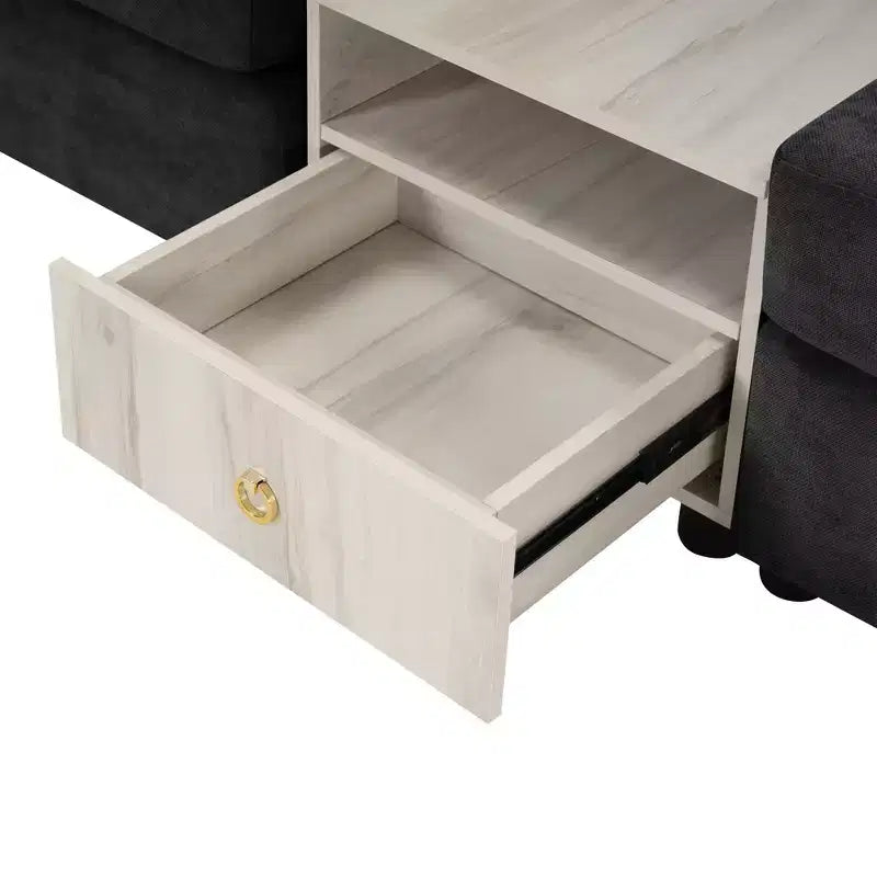 Divano componibile moderno a 2 posti Christopher Knight Home Bina 95.7'' in ciniglia, con consolle, bracciolo contenitore e cuscini