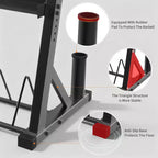 Rastrelliere per bilancieri a 3 ripiani, capacità 450 kg, rastrelliera regolabile per manubri, kettlebell, bilancieri (acciaio al carbonio Q235)