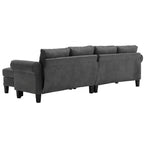 GDFStudio Yorin 106 Divano Letto Trasformabile Moderno a L in Velluto a 4 Posti con Pouf Contenitore