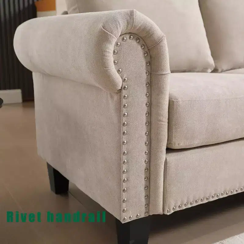 GDFStudio Yorin 106 Divano Letto Trasformabile Moderno a L in Velluto a 4 Posti con Pouf Contenitore