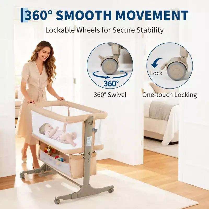 Biancheria da letto per culla mobile per neonati, letto grande unito, co-sleeping per mamma e bambino, cura notturna, anticaduta, multifunzionale