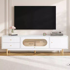 70 Inch White TV Stand for TVs up to 80 Inch TV Console Table with Drawers for Living Room Bedroom