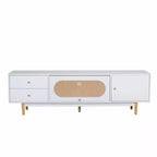 Mobile TV bianco da 70 pollici per TV fino a 80 pollici, tavolo console TV con cassetti per soggiorno e camera da letto