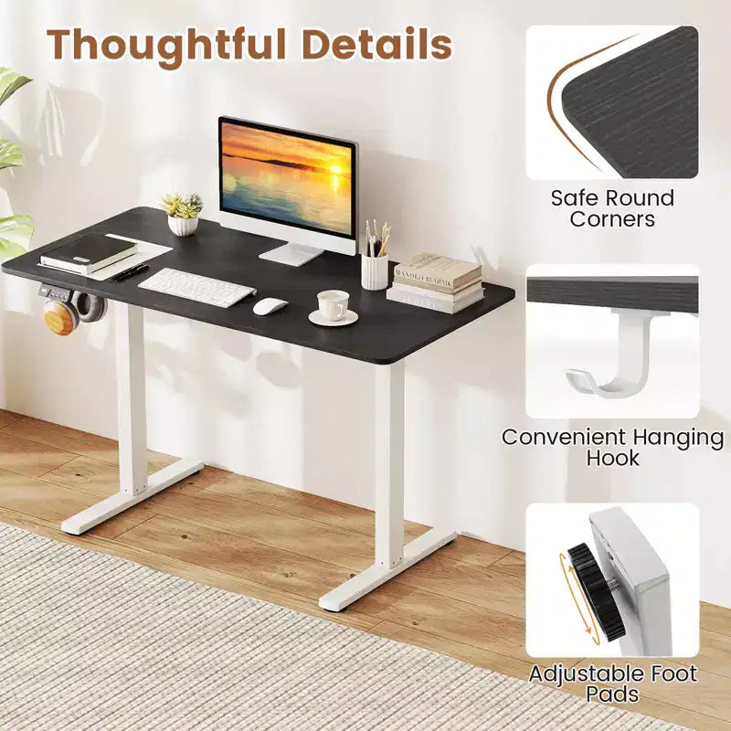 Scrivania elettrica Costway 48 x 24 con display a LED e 2 impostazioni di altezza memorizzabili per la casa