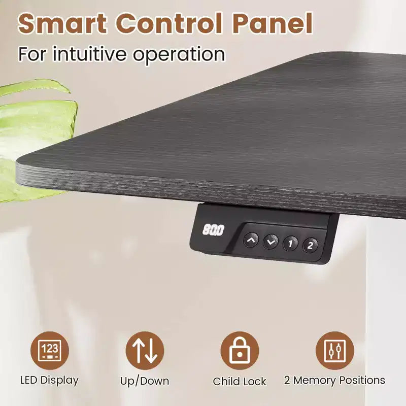 Scrivania elettrica Costway 48 x 24 con display a LED e 2 impostazioni di altezza memorizzabili per la casa