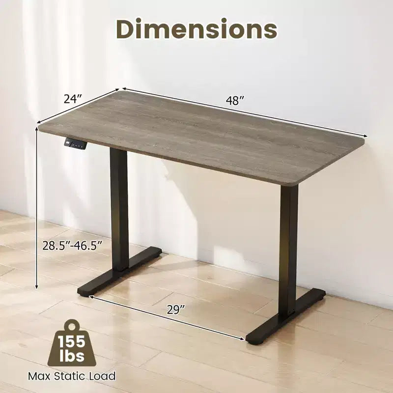 Scrivania elettrica Costway 48 x 24 con display a LED e 2 impostazioni di altezza memorizzabili per la casa