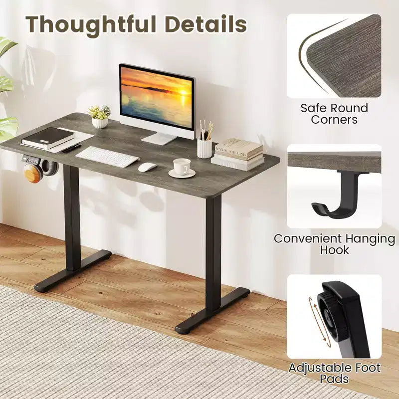 Scrivania elettrica Costway 48 x 24 con display a LED e 2 impostazioni di altezza memorizzabili per la casa