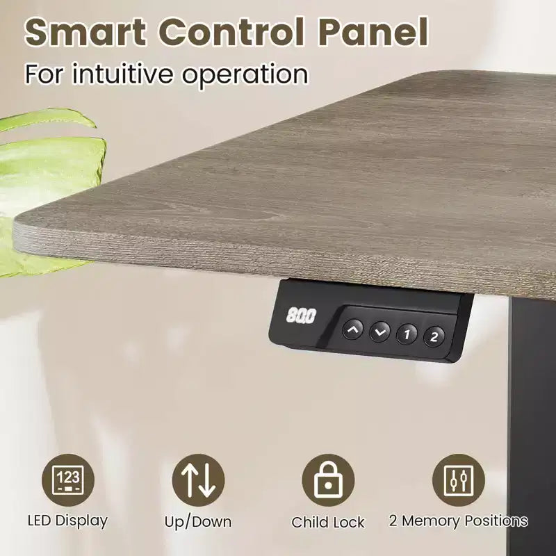 Scrivania elettrica Costway 48 x 24 con display a LED e 2 impostazioni di altezza memorizzabili per la casa