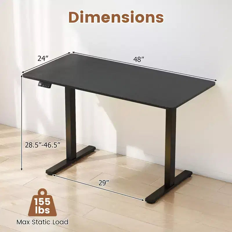 Scrivania elettrica Costway 48 x 24 con display a LED e 2 impostazioni di altezza memorizzabili per la casa