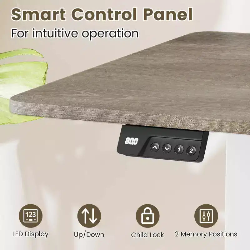 Scrivania elettrica Costway 48 x 24 con display a LED e 2 impostazioni di altezza memorizzabili per la casa