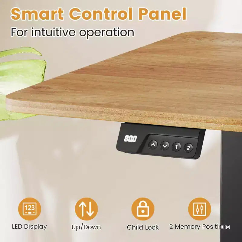 Scrivania elettrica Costway 48 x 24 con display a LED e 2 impostazioni di altezza memorizzabili per la casa