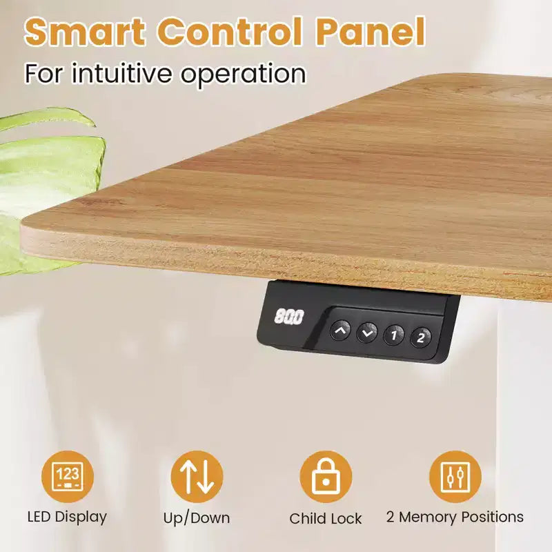 Scrivania elettrica Costway 48 x 24 con display a LED e 2 impostazioni di altezza memorizzabili per la casa