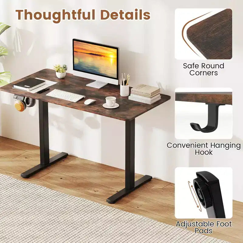 Scrivania elettrica Costway 48 x 24 con display a LED e 2 impostazioni di altezza memorizzabili per la casa