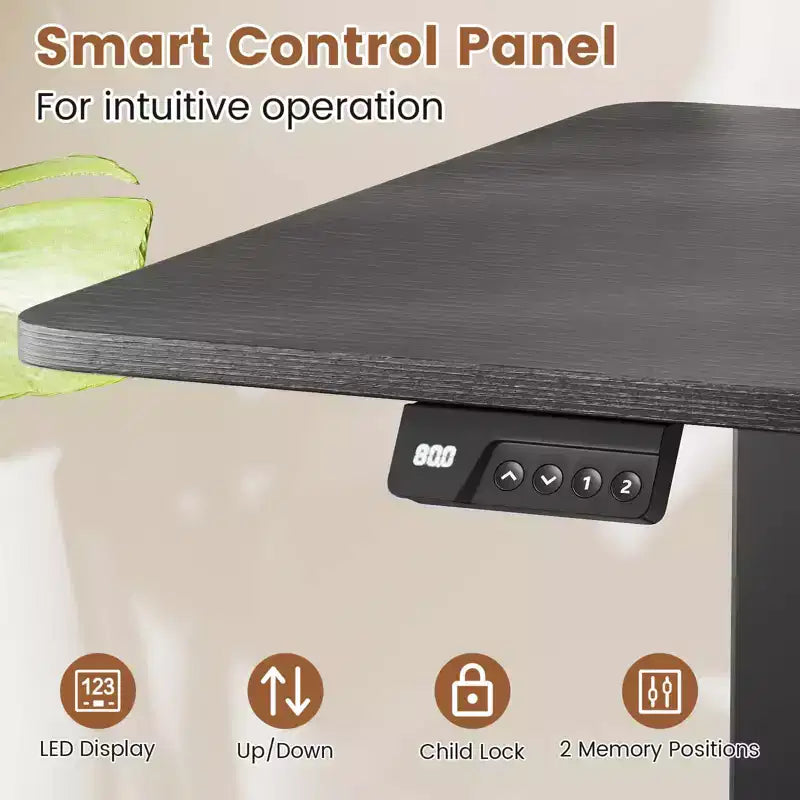 Scrivania elettrica Costway 48 x 24 con display a LED e 2 impostazioni di altezza memorizzabili per la casa