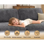 Divano Sezionale Modulare Dyonery Oversized 160, Comodo Divano Cloud a U a 6 Posti con 2 Cuscini e 2 Pouf Mobili, Chenille