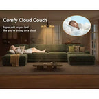 Divano Sezionale Modulare Dyonery Oversized 160, Comodo Divano Cloud a U a 6 Posti con 2 Cuscini e 2 Pouf Mobili, Chenille