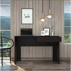 Scrivania per computer Tampa in legno multistrato nero con 2 cassetti