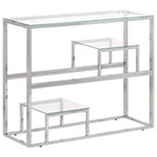 vidaXL Console Table Living Room Furniture Stainless Steel and Tempered Glass - Silver Glass