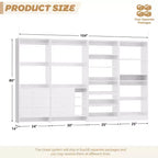 Besiost Set di 4 organizer per armadio con cassetti in legno, armadio freestanding da 264 cm con scarpiere e aste appendiabiti