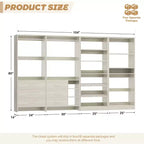 Besiost Set di 4 organizer per armadio con cassetti in legno, armadio freestanding da 264 cm con scarpiere e aste appendiabiti