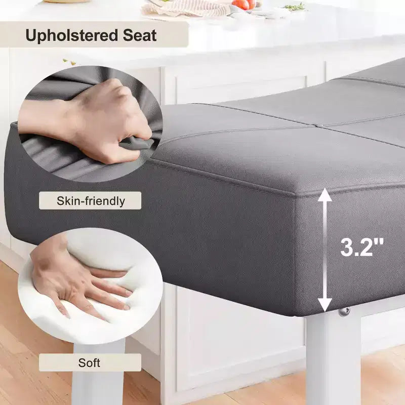 Set di 4 sgabelli da bar, 24 pollici, senza schienale, con seduta curva ergonomica, per isola cucina, bar di casa
