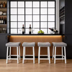 Set di 4 sgabelli da bar, 24 pollici, senza schienale, con seduta curva ergonomica, per isola cucina, bar di casa