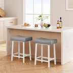 Set di 4 sgabelli da bar, 24 pollici, senza schienale, con seduta curva ergonomica, per isola cucina, bar di casa