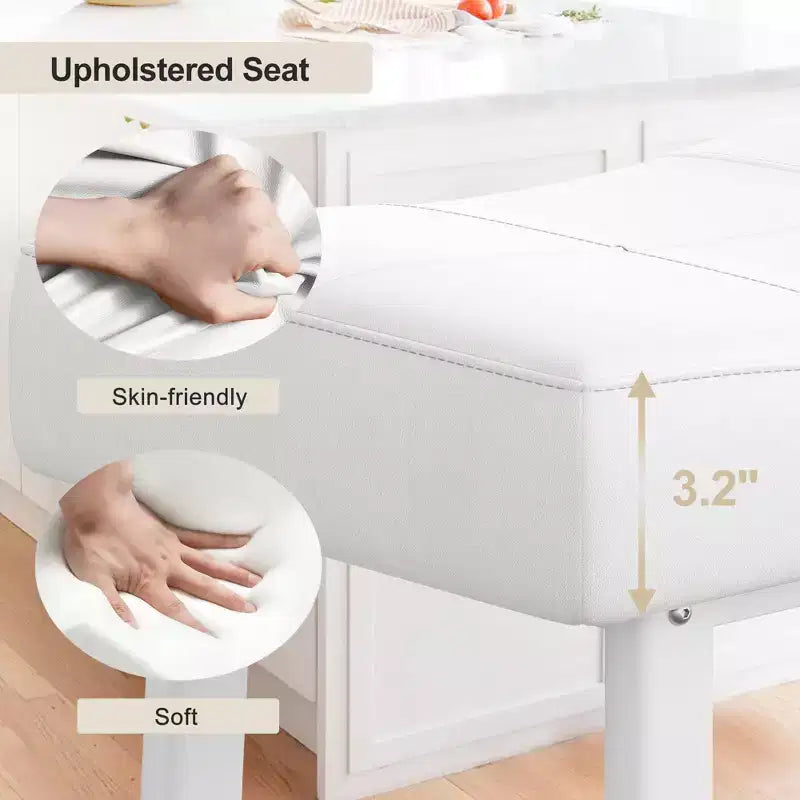 Set di 4 sgabelli da bar, 24 pollici, senza schienale, con seduta curva ergonomica, per isola cucina, bar di casa