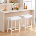 Set di 4 sgabelli da bar, 24 pollici, senza schienale, con seduta curva ergonomica, per isola cucina, bar di casa