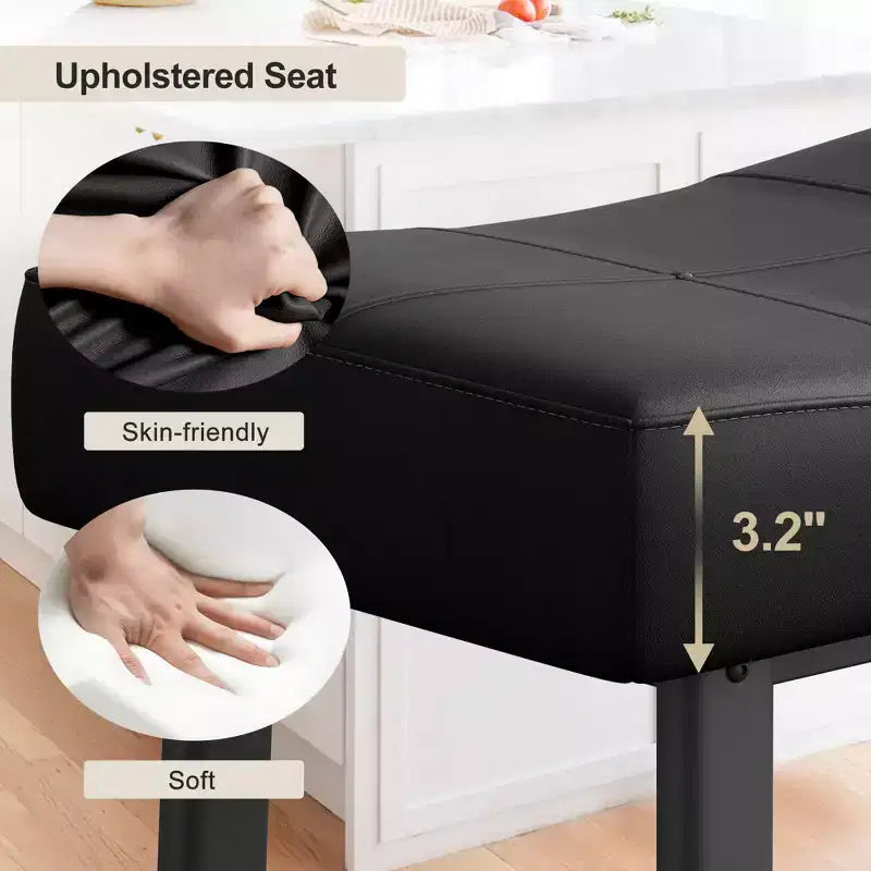 Set di 4 sgabelli da bar, 24 pollici, senza schienale, con seduta curva ergonomica, per isola cucina, bar di casa