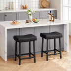 Set di 4 sgabelli da bar, 24 pollici, senza schienale, con seduta curva ergonomica, per isola cucina, bar di casa