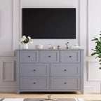 Set di 2 Comò per Camera da Letto, Comodino a 7 Cassetti, Mobile Contenitore in Legno per Soggiorno, Guardaroba, Ingresso, Corridoio