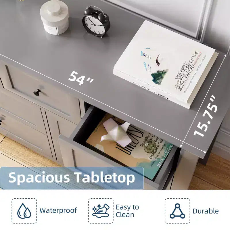 Set di 2 Comò per Camera da Letto, Comodino a 7 Cassetti, Mobile Contenitore in Legno per Soggiorno, Guardaroba, Ingresso, Corridoio