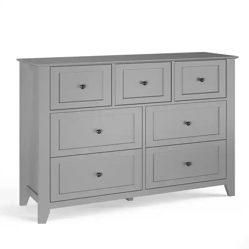 Set di 2 Comò per Camera da Letto, Comodino a 7 Cassetti, Mobile Contenitore in Legno per Soggiorno, Guardaroba, Ingresso, Corridoio