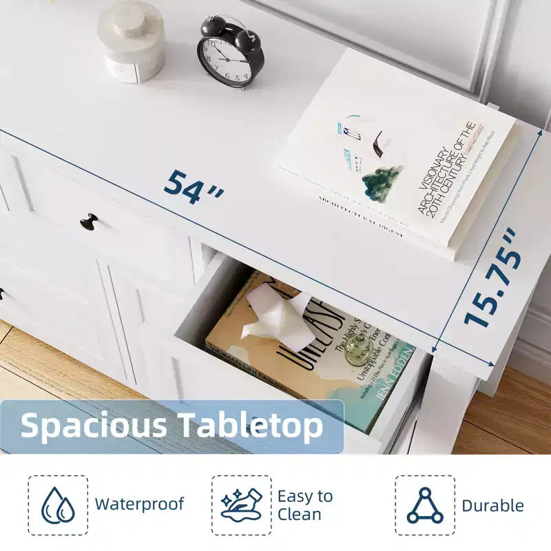 Set di 2 Comò per Camera da Letto, Comodino a 7 Cassetti, Mobile Contenitore in Legno per Soggiorno, Guardaroba, Ingresso, Corridoio