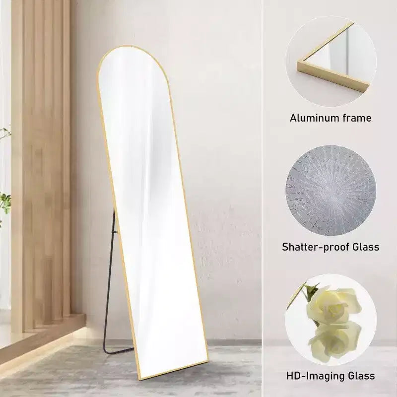 TUYOHW Specchio a Figura Intera con Cornice in Lega di Alluminio, Vetro Nano Aggiornato, Infrangibile e Antiruggine, Specchio da Parete per Soggiorno, Ingresso